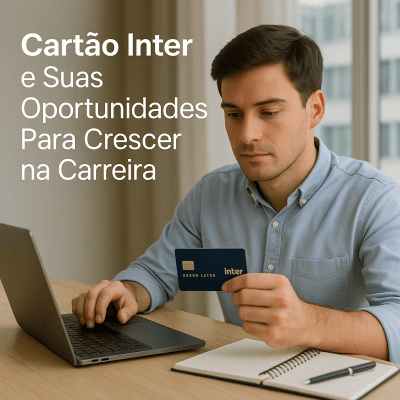 Cartão de crédito do Banco Inter sobre uma superfície, representando a conta digital gratuita