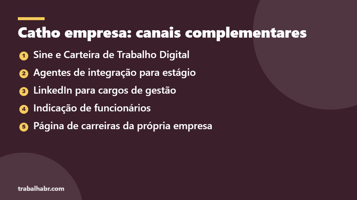 Catho empresa: canais complementares de recrutamento