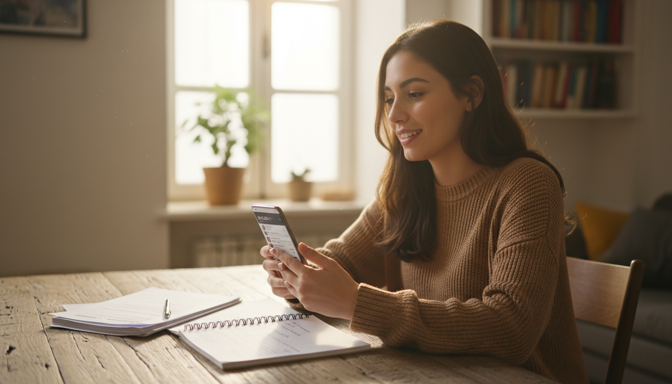 Jovem procurando vagas de emprego sem experiência no celular
